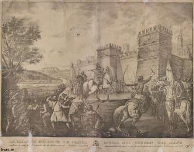 Moeder van Stefan de Grote weigert haar zoon toegang tot de vesting Neamț in 1484 door Gheorghe Asaky